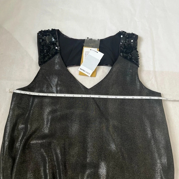 NWT Suite Blanco Woman Silver Black Mini Dress Size M Holidays Party Cocktail - Picture 6 of 11
